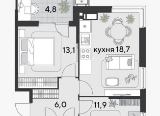 Продажа двухкомнатной квартиры, 59.1 м2, Краснодарский край, улица Ивана Беличенко, 92к3