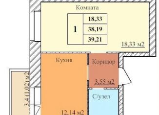 1-комнатная квартира на продажу, 39.2 м2, Ярославль, 2-й Норский переулок, 8, Дзержинский район