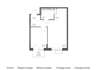 Продается 1-комнатная квартира, 41.1 м2, поселение Кокошкино, жилой комплекс Новое Внуково, к17