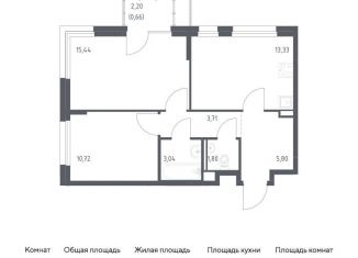 Продажа двухкомнатной квартиры, 54.5 м2, Московская область, жилой комплекс Прибрежный Парк, 10.2