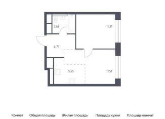 Продается 1-комнатная квартира, 36.9 м2, Московская область, жилой квартал Новоград Павлино, к8