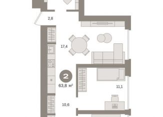 Продам 2-комнатную квартиру, 63.8 м2, Москва, Нижегородский район