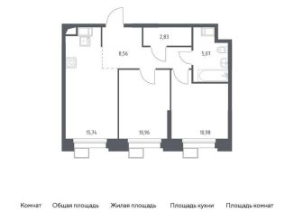 Двухкомнатная квартира на продажу, 54.1 м2, поселение Мосрентген