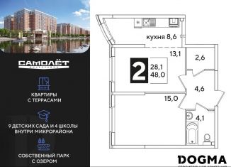 Продается 2-комнатная квартира, 48 м2, Краснодар, Прикубанский округ