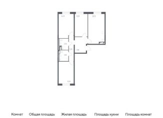 Продам 3-комнатную квартиру, 81.8 м2, деревня Лаголово, жилой комплекс Квартал Лаголово, 2