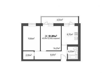 Продам двухкомнатную квартиру, 51.9 м2, Волгоград