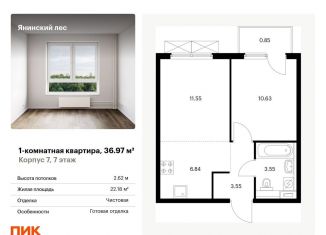 Продается 1-комнатная квартира, 37 м2, городской посёлок Янино-1, ЖК Янинский Лес, жилой комплекс Янинский Лес, 9
