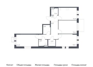 Продаю трехкомнатную квартиру, 78.1 м2, Московская область, жилой комплекс Квартал Ивакино, к3
