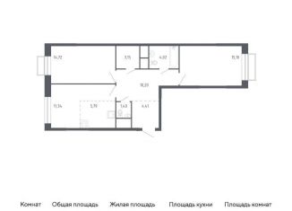Продажа 2-комнатной квартиры, 70.1 м2, Балашиха, жилой квартал Новоград Павлино, к6
