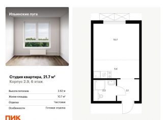 Продается квартира студия, 21.7 м2, Московская область, жилой комплекс Ильинские Луга, к2.9