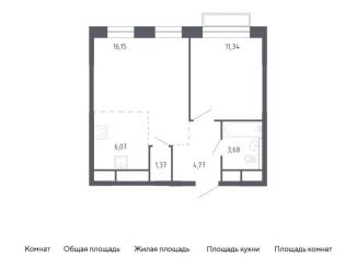 Продам 1-комнатную квартиру, 43.4 м2, Балашиха, жилой квартал Новоград Павлино, к6