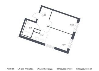 Однокомнатная квартира на продажу, 36.1 м2, Ленинградская область