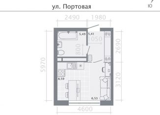 Продам квартиру студию, 26 м2, Татарстан, Портовая улица, 37Б