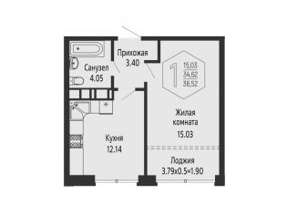 Продам 1-комнатную квартиру, 36.5 м2, Краснодарский край