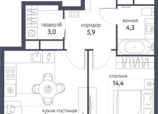 Продажа 2-ком. квартиры, 46.5 м2, Москва, ВАО, Тагильская улица, 4В