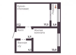 Продам 1-комнатную квартиру, 37.8 м2, Челябинск, Тракторозаводский район