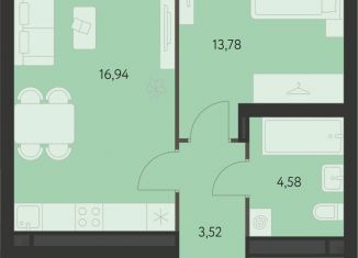 Продаю 1-ком. квартиру, 46.7 м2, Екатеринбург