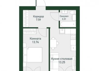 Продажа однокомнатной квартиры, 38.4 м2, Екатеринбург, метро Чкаловская