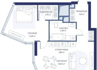 2-комнатная квартира на продажу, 56.8 м2, Москва, район Раменки, 1-й Сетуньский проезд, вл8