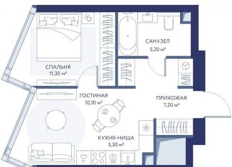 Продается 2-комнатная квартира, 39.1 м2, Москва, 1-й Сетуньский проезд, вл8, метро Спортивная