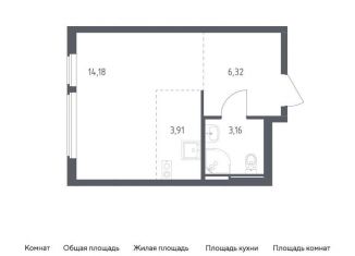 Квартира на продажу студия, 27.6 м2, село Остафьево, жилой комплекс Остафьево, к20