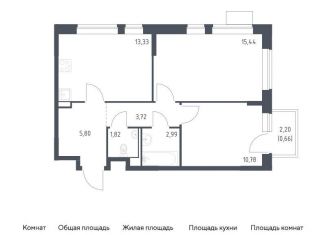 Продается 2-комнатная квартира, 54.5 м2, Москва, САО