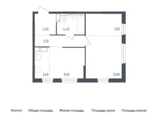 Продается 1-ком. квартира, 47.5 м2, посёлок Песочный
