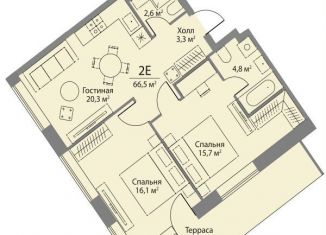 2-ком. квартира на продажу, 66.5 м2, Москва, ЗАО, улица Лобачевского, 124к3А