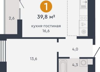 Продается 1-комнатная квартира, 39.8 м2, Екатеринбург, метро Машиностроителей