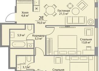 Продаю 2-комнатную квартиру, 76 м2, Москва, ЗАО, улица Лобачевского, 124к3А