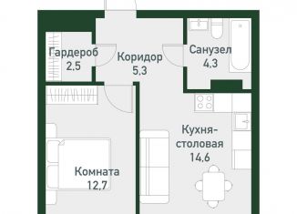 Продаю 1-ком. квартиру, 57.1 м2, Челябинская область