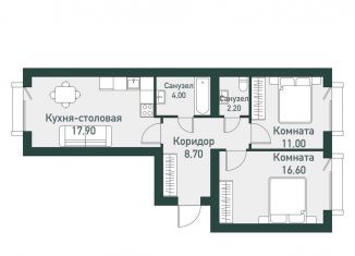 Продам 2-ком. квартиру, 63.6 м2, Челябинская область