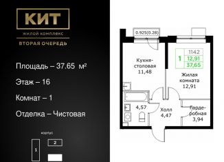 Продажа 1-комнатной квартиры, 37.7 м2, Московская область