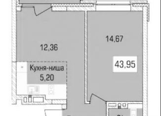 2-комнатная квартира на продажу, 44 м2, Новосибирск, Центральный район, площадь Ленина