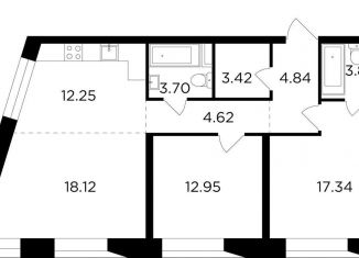 Продается 2-комнатная квартира, 81.1 м2, Москва, жилой комплекс Форивер, 9, ЮАО