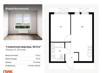 Продам 1-комнатную квартиру, 32.4 м2, Москва, ЮАО, жилой комплекс Второй Нагатинский, к5