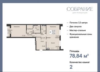 Продается двухкомнатная квартира, 78.8 м2, Ростов-на-Дону, Социалистическая улица, 118