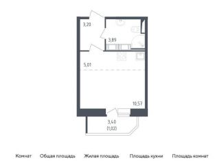 Квартира на продажу студия, 23.7 м2, Санкт-Петербург, жилой комплекс Живи в Рыбацком, 4, ЖК Живи в Рыбацком