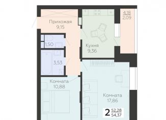 Продается 2-комнатная квартира, 54.4 м2, Воронеж