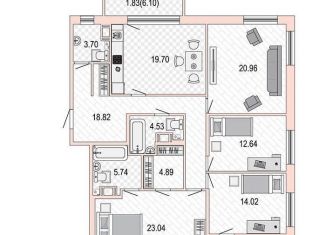 Продажа 4-комнатной квартиры, 135 м2, Санкт-Петербург, Красносельский район, набережная Дудергофского канала, 4к1