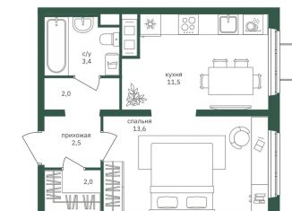 Продается квартира студия, 35 м2, Москва, метро Лесопарковая, Варшавское шоссе, 170Е