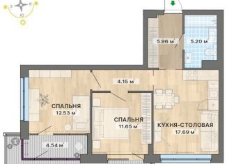 Продаю 2-комнатную квартиру, 69.9 м2, Екатеринбург, площадь 1905 года, метро Площадь 1905 года