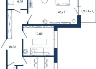 Продается 2-ком. квартира, 61.8 м2, Сестрорецк, улица Инструментальщиков, 18