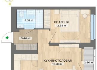 Продажа 1-ком. квартиры, 43.6 м2, Свердловская область, Красноуфимская улица