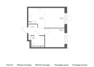 1-комнатная квартира на продажу, 37.9 м2, посёлок Мирный, жилой комплекс Томилино Парк, к5.4