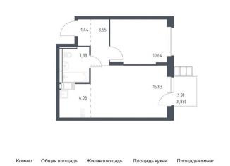 Однокомнатная квартира на продажу, 41.3 м2, поселение Рязановское, жилой комплекс Алхимово, к13