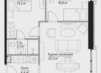 Продам двухкомнатную квартиру, 58 м2, Москва, ЖК Павелецкая Сити