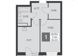 Продам 1-ком. квартиру, 36.4 м2, Екатеринбург, ЖК Миллениум, улица Громова, 26