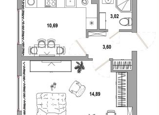 Продам 1-комнатную квартиру, 32.4 м2, деревня Малое Верево, улица Кутышева, 9к2