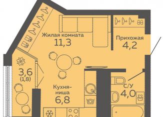 Квартира на продажу студия, 28.1 м2, Екатеринбург, метро Ботаническая, улица 8 Марта, 204Г